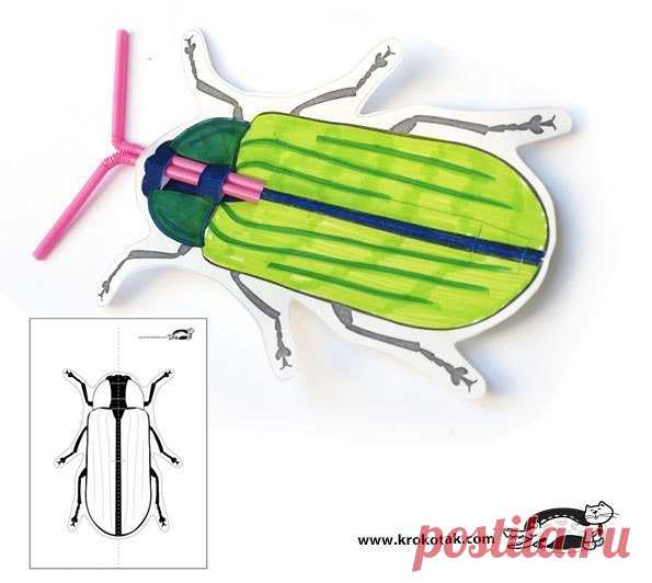 Насекомые из бумаги и коктейльных трубочек — Поделки с детьми