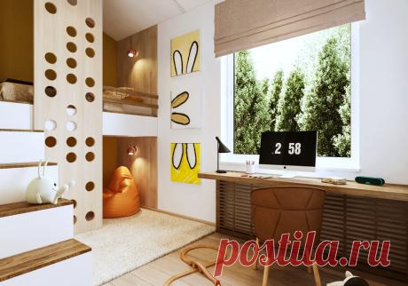 Детская с солнечными зайцами, автор Галина Березкина, конкурс "детская: территория креатива" | PINWIN - конкурсы для архитекторов, дизайнеров, декораторов