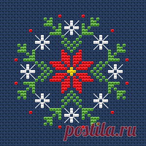Christmas Ornament cross stitch pattern Beautiful Christmas cross stitch ornament designed for dark blue Aida 14 ct for your Christmas projects.Suitable also for cards making.