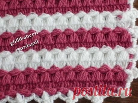 Узор крючком для пледов, салфеток и т.д