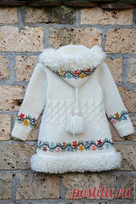 Верхняя одежда ручной работы. Заказать Детское пальто 16cj02. Мастерская 'WOOL-ART'. Ярмарка Мастеров. Орнамент, вязаный мех