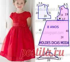 A publicação de hoje contempla o molde de vestido vermelho…
