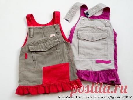 Сарафанчик и сумка из папиных джинсов