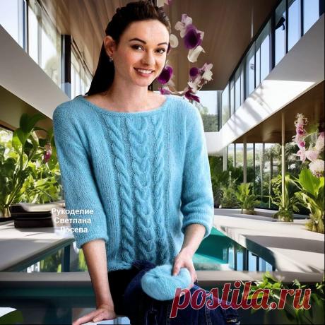 Все оттенки волшебного синего! 16 джемперов со схемами и описанием вязания | Рукоделие Светлана Лосева | Дзен