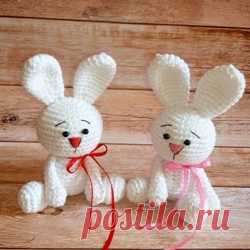 Белые кролики амигуруми: схема игрушки крючком | AmiguRoom