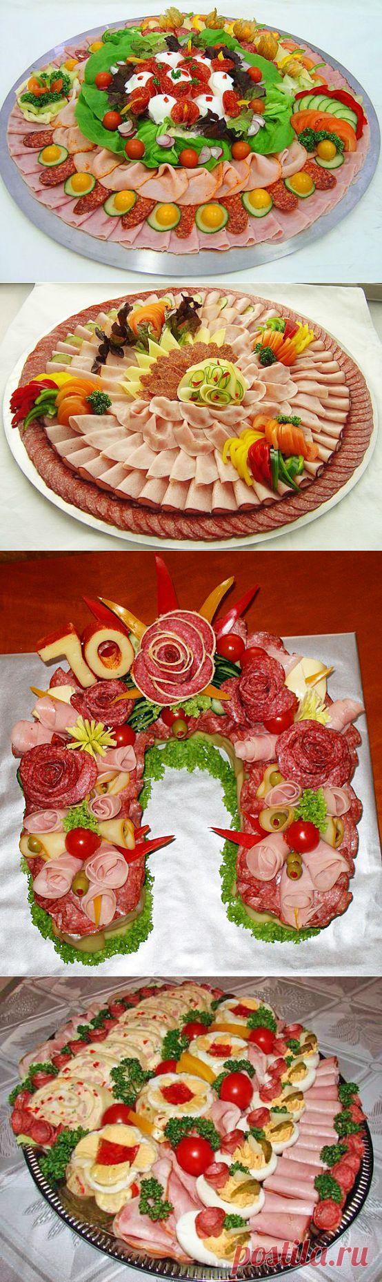 КАК КРАСИВО К СТОЛУ ПОДАТЬ МЯСНУЮ НАРЕЗКУ .