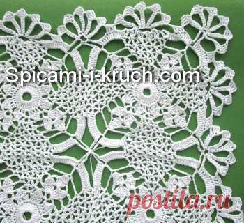 Кайма для скатерти крючком схема и описание