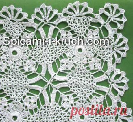 Кайма для скатерти крючком схема и описание