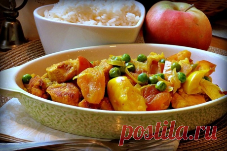 Куриное карри с яблоками - пошаговый рецепт с фото - как приготовить, ингредиенты, состав, время приготовления - Леди Mail.Ru