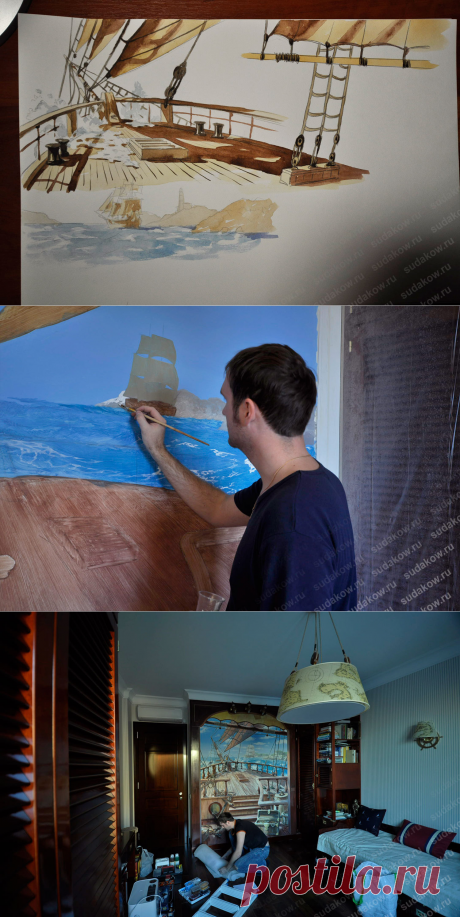 Роспись стен своими руками - процесс, этапы, фото.