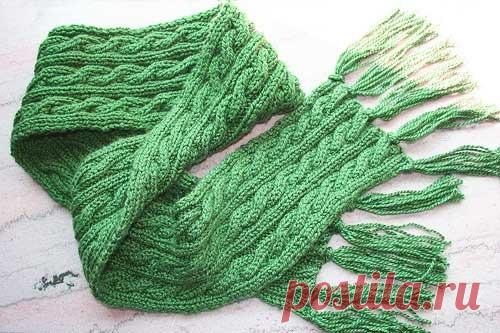 Каким узором связать шарф девочке спицами?