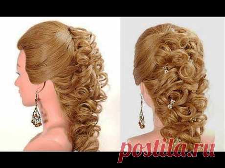 на выпускной, свадьбу на длинные волосы. Wedding prom hairstyle - YouTube