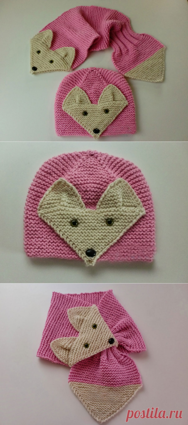 Anlatımlı Fox узорной шарф и Hat Дети | I Формальный Gardens
