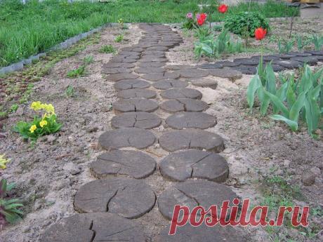 Экологичные дорожки для дачи из спилов деревьев — 6 соток