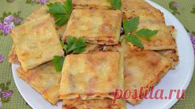 РЕЦЕПТЫ И СОВЕТЫ ХОЗЯЙКАМ: Жареный лаваш с колбасой и сыром.