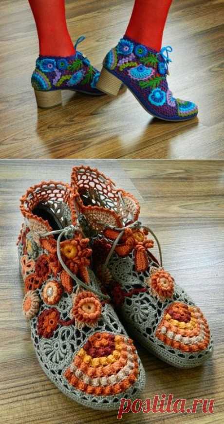 Irish crochet &amp;: Обувь ирландским кружевом.