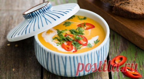 Для любителей ярких вкусов! Тыквенный суп в тайском стиле &amp;#8212; Вкусные рецепты