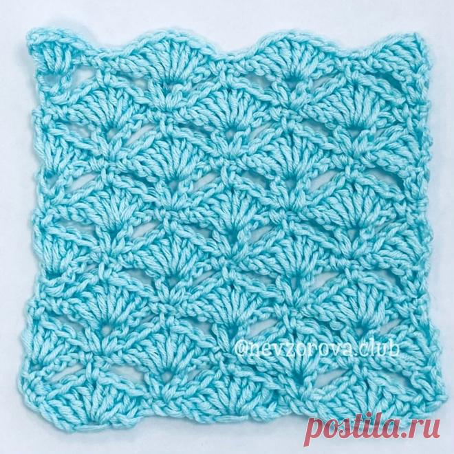 Простые узоры с ракушками крючком для летних легких изделий | Школа Вязания Ирины Невзоровой | Яндекс Дзен