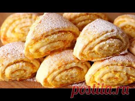 Немного КЕФИРА и🍊 БЫСТРОЕ ПЕЧЕНЬЕ, АРОМАТНОЕ , Слоеное  с НАЧИНКОЙ у ВАС на Столе. Выпечка к ЧАЮ