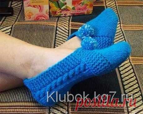 Уютные тапочки спицами без швов | Клубок