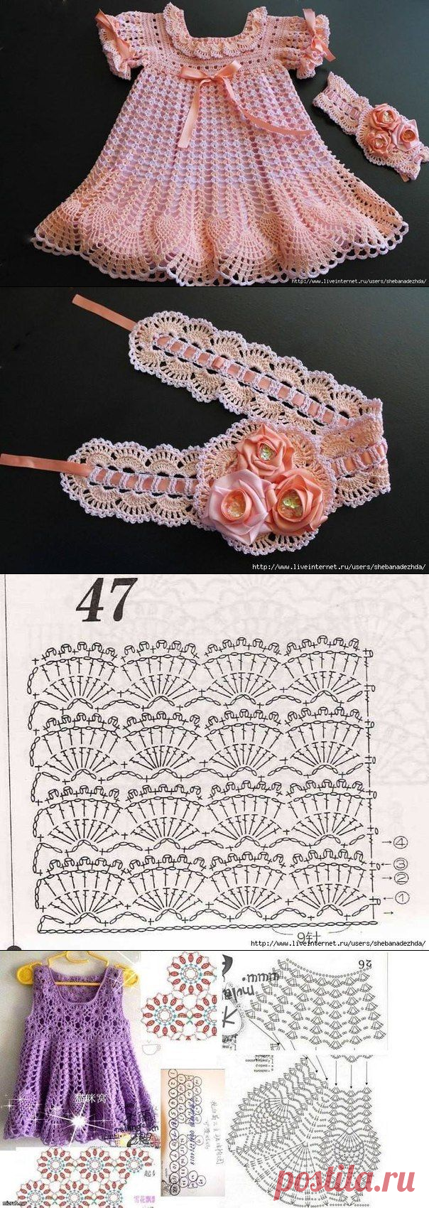 Персиковое платье для малышки из категории Интересные идеи – Вязаные идеи, идеи для вязания