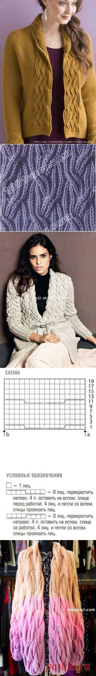 Кардиган с косами от Nancy Rieck - Рукоделие