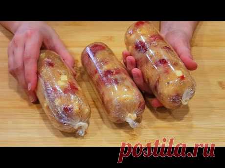 Вот самый простой рецепт домашней колбасы, рецепт вкусный и легкий. # 117