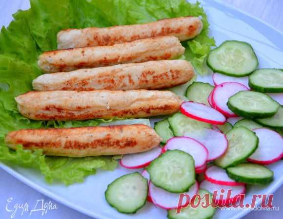 Домашние куриные сосиски. Ингредиенты: куриное филе, яйца куриные, лук репчатый | Официальный сайт кулинарных рецептов Юлии Высоцкой