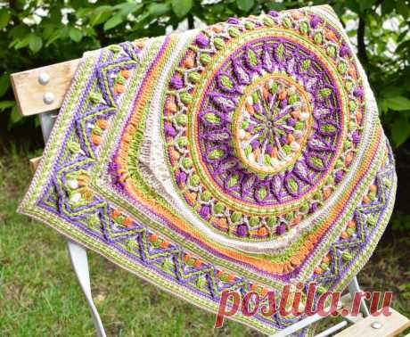 Large Crochet Squares or Second Life of Dandelion Mandala | LillaBjörn's Crochet World