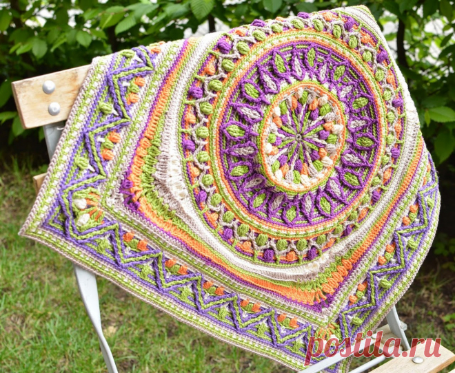 Large Crochet Squares or Second Life of Dandelion Mandala | LillaBjörn's Crochet World