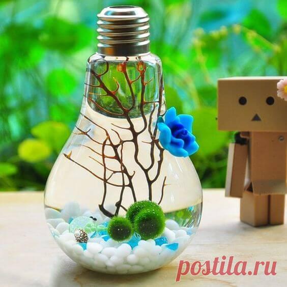 Миниатюрный аквариум как элемент декора ~ Planetalsad