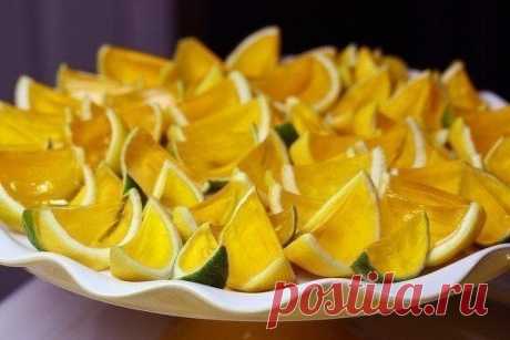 Лимонные дольки с алкожеле