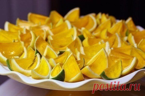 Лимонные дольки с алкожеле