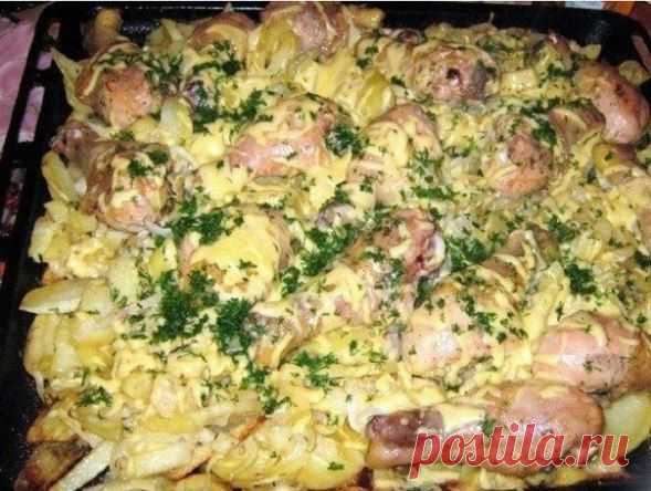 картошка с мясом в духовке