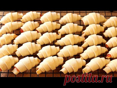 ПРОСТО! РОГАЛИКИ на Минералке за 5 Минут + ВЫПЕЧКА. БЫСТРЫЕ Рогалики с НАЧИНКОЙ . Выпечка к ЧАЮ