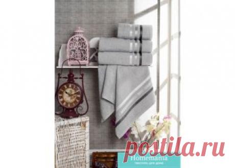 Турецкие набор полотенец vevien цвет: серый из махры серые от компании Сокужеляж с однотонным рисунком