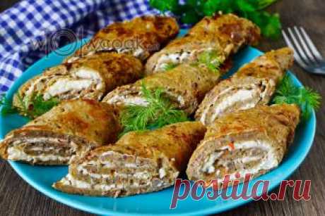 Рулетики из куриной, свиной или говяжьей печени с начинкой