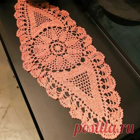 Абрикосовая салфетка крючком. Схемы – Paradosik Handmade - вязание для начинающих и профессионалов