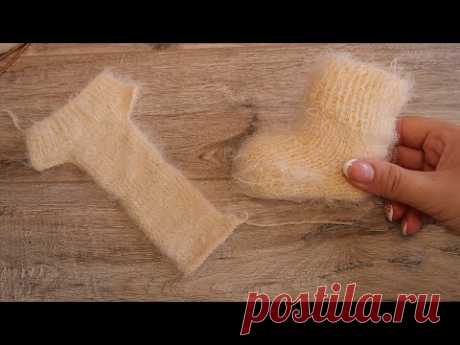 Детские носочки на двух спицах | Two Needle Baby Socks knit pattern