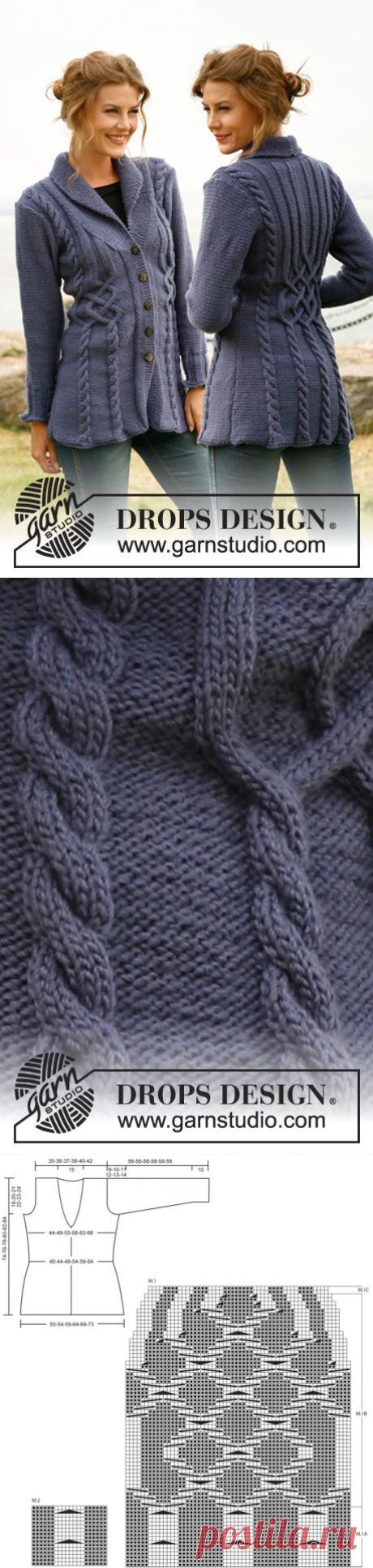 Knitted DROPS jacket with cables in ”Karisma”. Size: S to XXXL. ~ DROPS Design