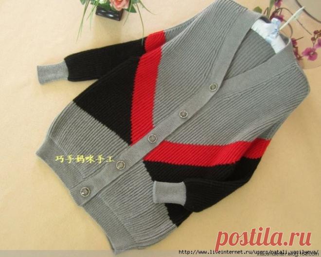 Жакет спицами (английская резинка)