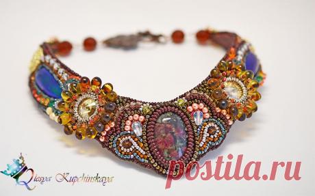 колье &quot; Хоровод тигровых лилий&quot; | biser.info - всё о бисере и бисерном творчестве