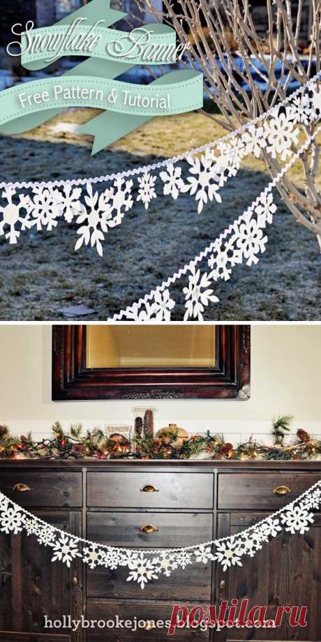 Holly Brooke Jones: DIY Felt Snowflake banner Tutorial &amp; Pattern