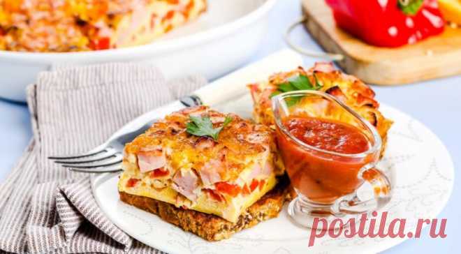 Быстро и просто: омлет с ветчиной и овощами — Вкусные рецепты