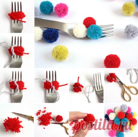 Животные из помпонов. Игрушки с детьми своими руками. | ИГРУШКИ СВОИМИ РУКАМИ