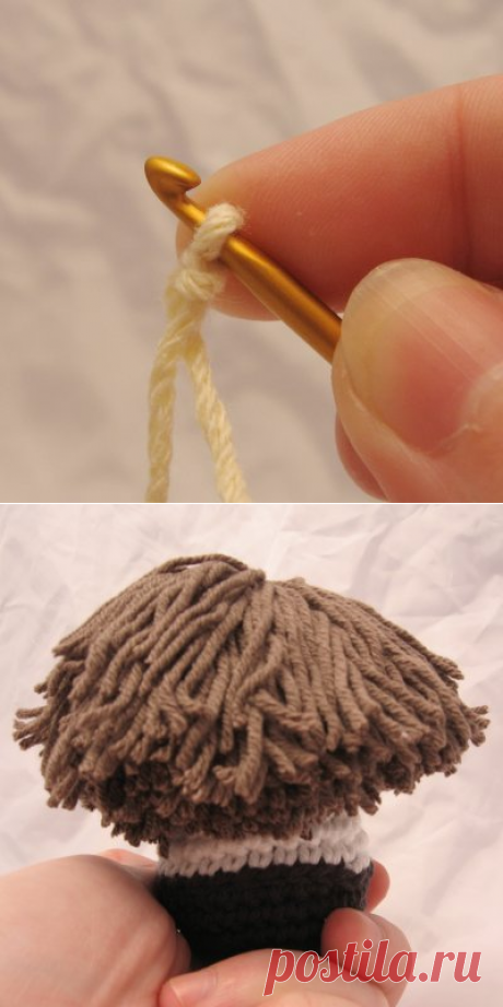 Creepy Cute Coiffure:  Making and attaching hair | NeedleNoodles: Crochet Patterns, Knit Patterns, Amigurumi Awesomeness
