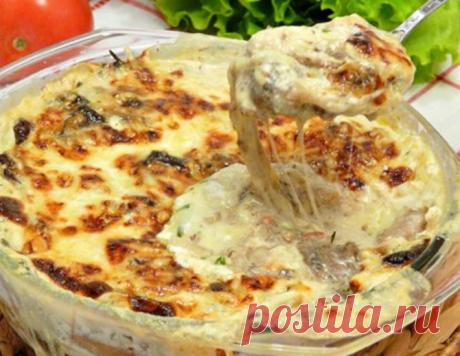Грибная сливочно-сырная запеканка "Кассероль" – кулинарный рецепт