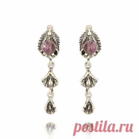 Серьги с аметистом (посеребрение), Magia di Natura (Арт.: 56851-99529) купить по выгодной цене в Интернет-магазине Море блеска