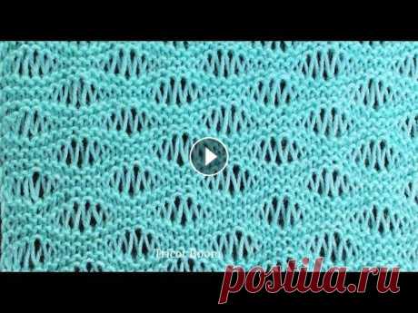 Волны / Вязание спицами / Easy Openwork Pattern for Summer Shawl, Top, Cardigan Красивый узор из накидов разной длины на фоне платочной вязки. Это ажурное полотно можно вязать двумя цветами, меняя нить на каждом последующем раппор...