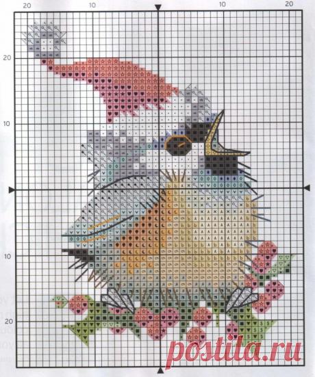 Скачать схему Вышивки Рождественская открытка. Схема вышивки Рождественская птичка | Вязание для всей семьи